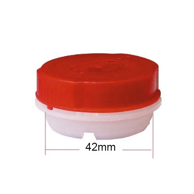 42mm DIN piercing plastic closure Child resistance with secure tamper evidence function for Metal packaging Automotive Car care