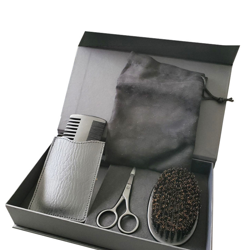 factory wholesale price cheap beard brush and comb set beard comb and brush beard brush black