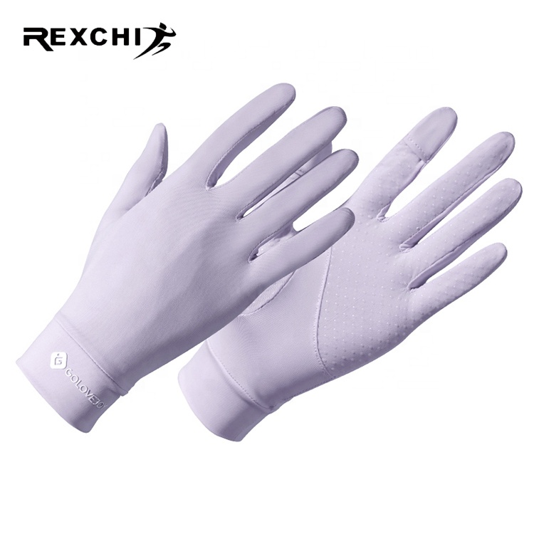 REXCHI XG48 Upf 50+ Women's Uv Sun Protection Gloves Summer Ice Cooling Driving Gloves Mittens Fingerless Compression Gloves