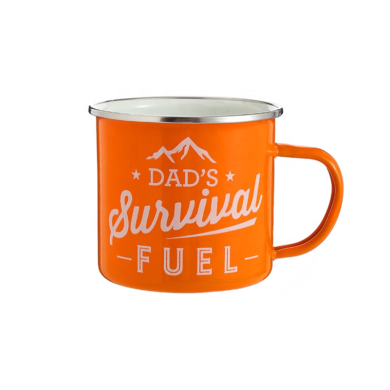 Wholesale Custom Logo Metal Enamel Camping Mug Professional Wholesale metal white Enamel cheaper cup mug for promotion