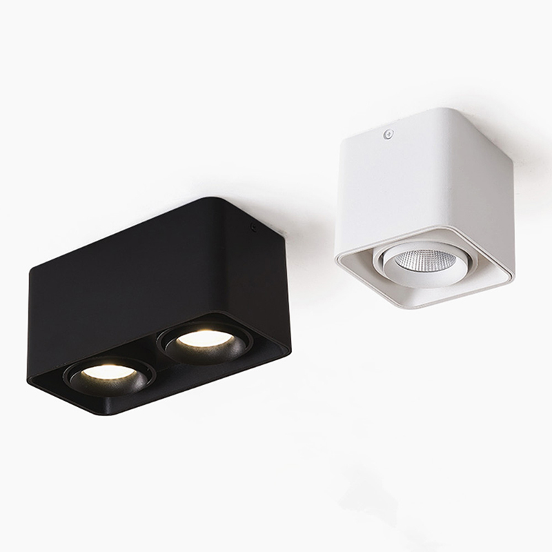 Светильники для поверхностного монтажа двойной cob led стойка для потолочного светильника черный 20 Вт квадратный вниз свет светодиодный потолочный светильник
