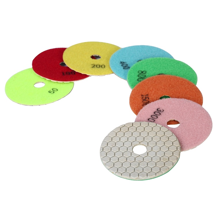 White Dry Polishing Pad Backer Set For Granite Marble Concrete