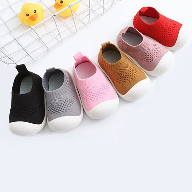 Babyhappy Wholesale Breathable Flying Woven Footwear Baby Kids Toddler Barefoot Walking Sock Shoes For Kids