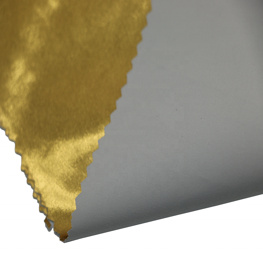 100%polyester Peach Skin With Gold Foil Stamp Fabric For Jacket