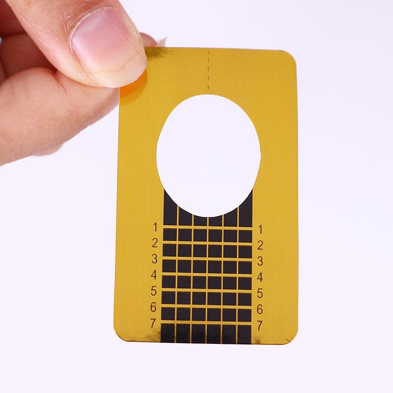 100pcs Rectangle Shape Finger Extension Nail Forms UV Gel French Builder Stencils Nail Polish Guide Paper for Manicure