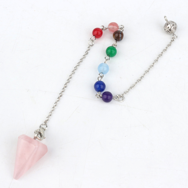 High Quality all kinds natural crystal 1inch rose quartz pendulum for healing