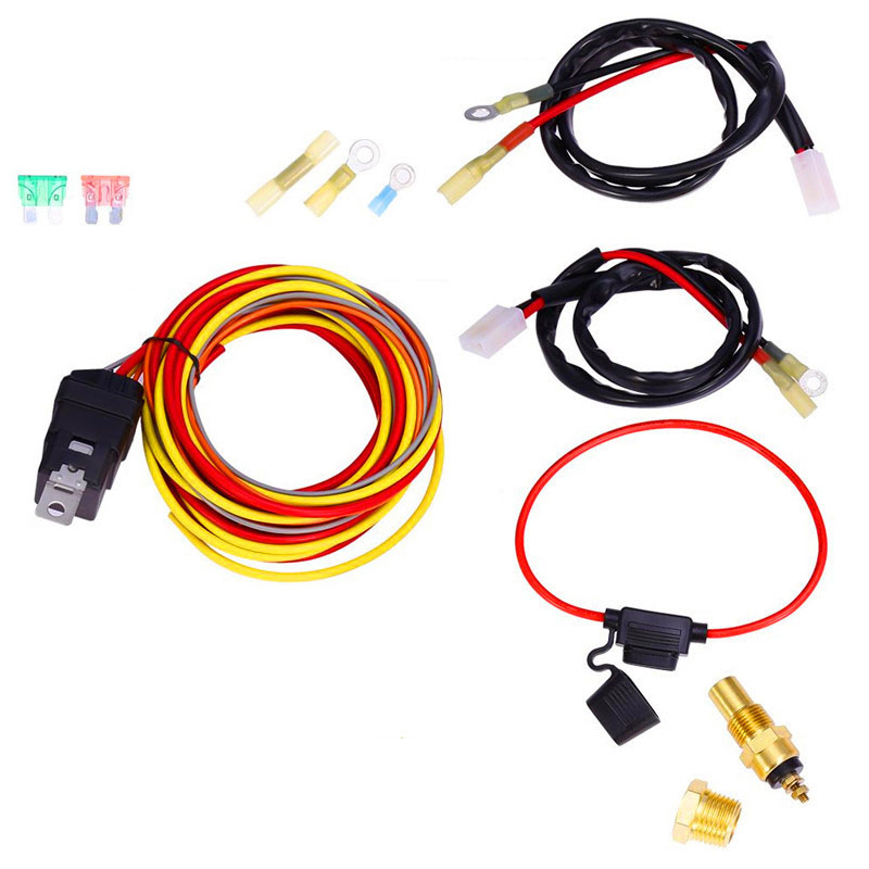 Dual Electric Car Amplifier Cooling Fan 185 On 165 Off Thermostat 40/50 AMP Temperature sensor Relay kits
