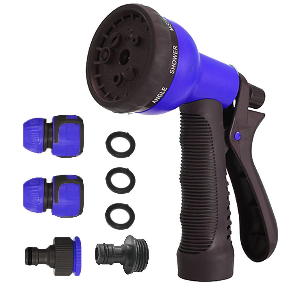 High Quality Portable Multifunction Garden Hose Nozzle Spray 8 Function Lightweight Garden Water Gun Set