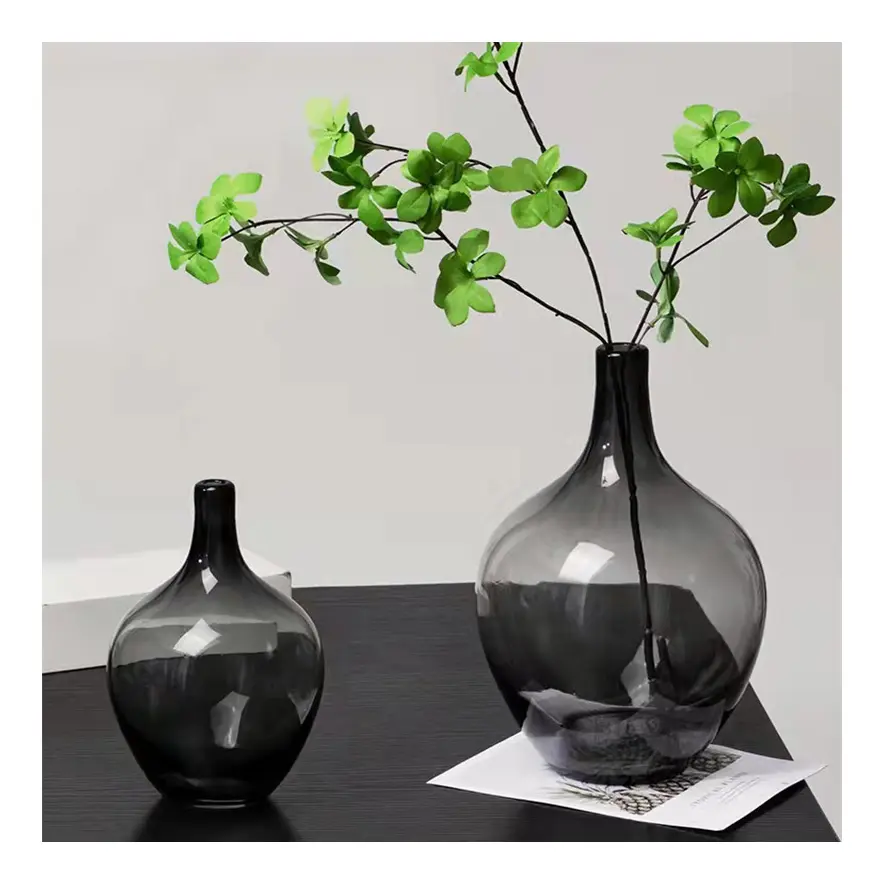 Nordic Home Decor Ornament Elegant 2023 European Aesthetic Glass Vase For Outdoor