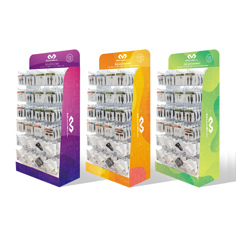 MICCELL display rack for usb charger data cable aux cable wired earphone phone charger mobile phone accessories display rack