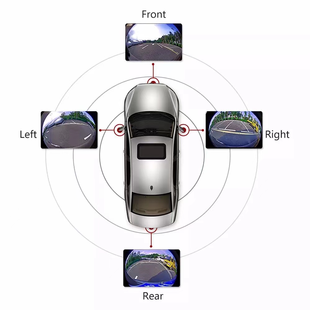 360 панорамная камера 2D/3D вид с птицы HD Автомобильная камера DVR объемный вид вокруг мониторинга