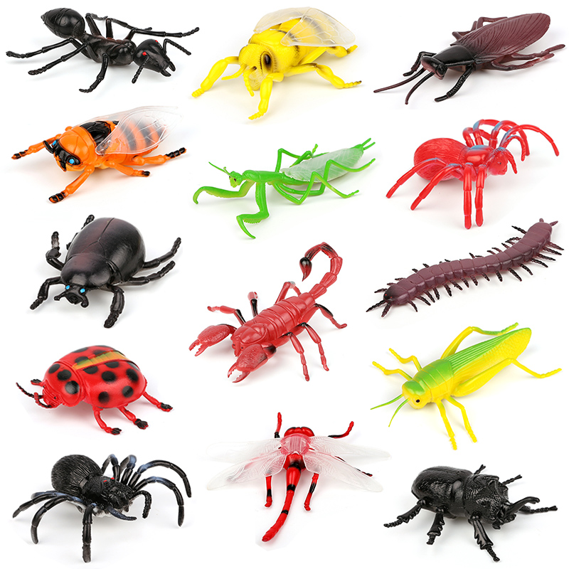 Simulation insect model suit ant scorpion cicada Dragonfly Mantis spider cockroach scary little bee toy
