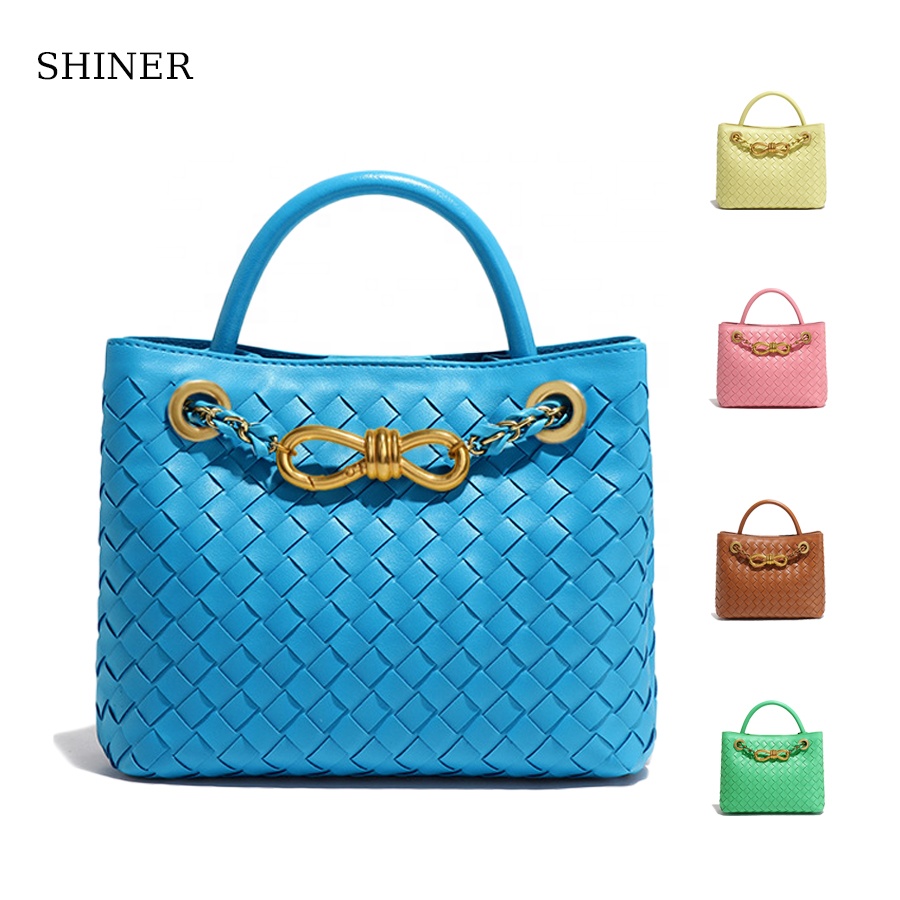 Designer luxury ladies tote bag weave vegan leather woven handbag women's shoulder bag 2024 luxury designer bags with chain 3152
