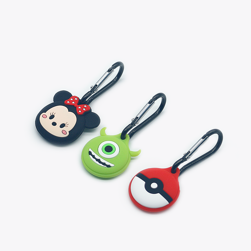 amazon ebay hot selling cartoon cute silicone air tag case with hardware clasp for apple