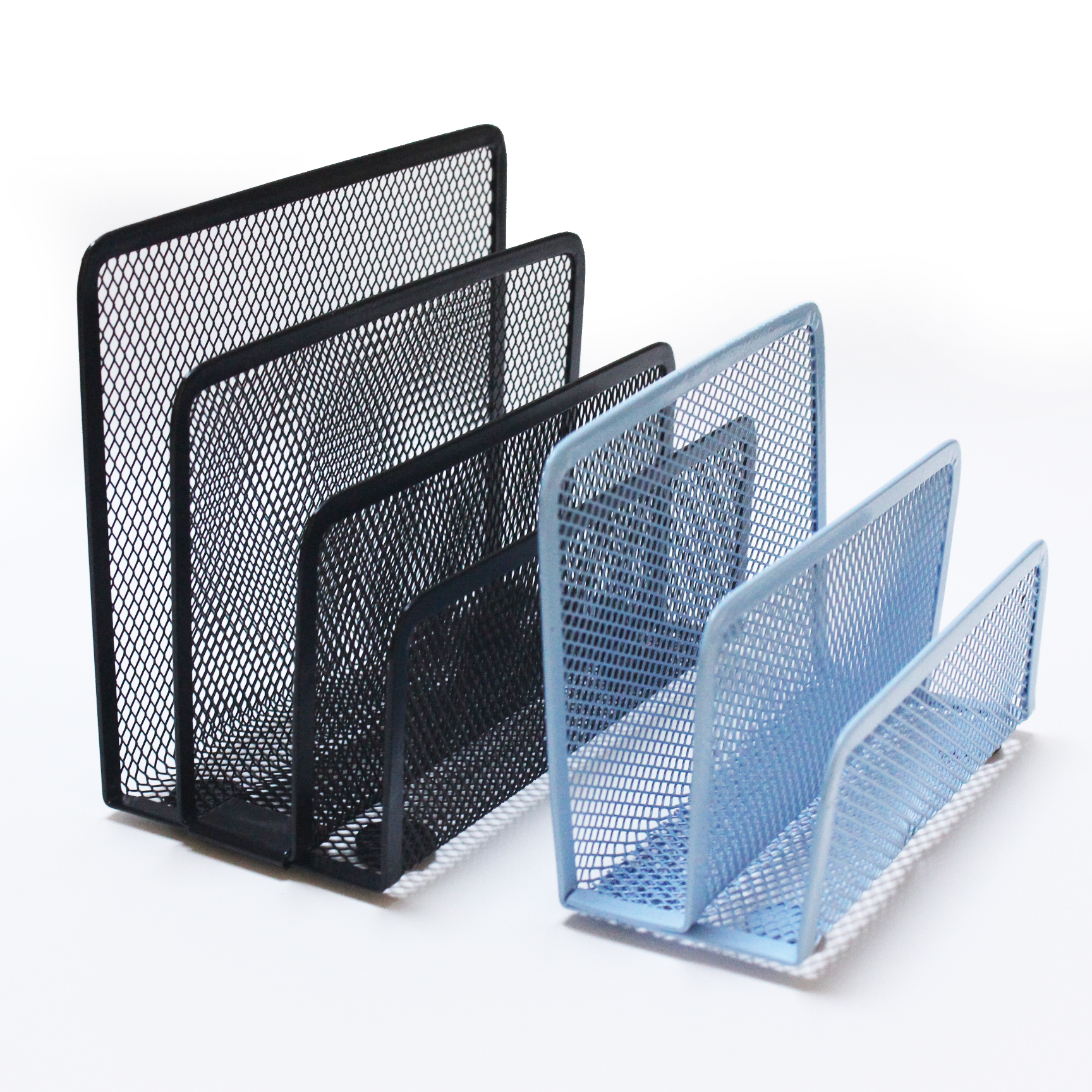 Desk stationery storage 2 tier metal tray metal mesh desk file organizer