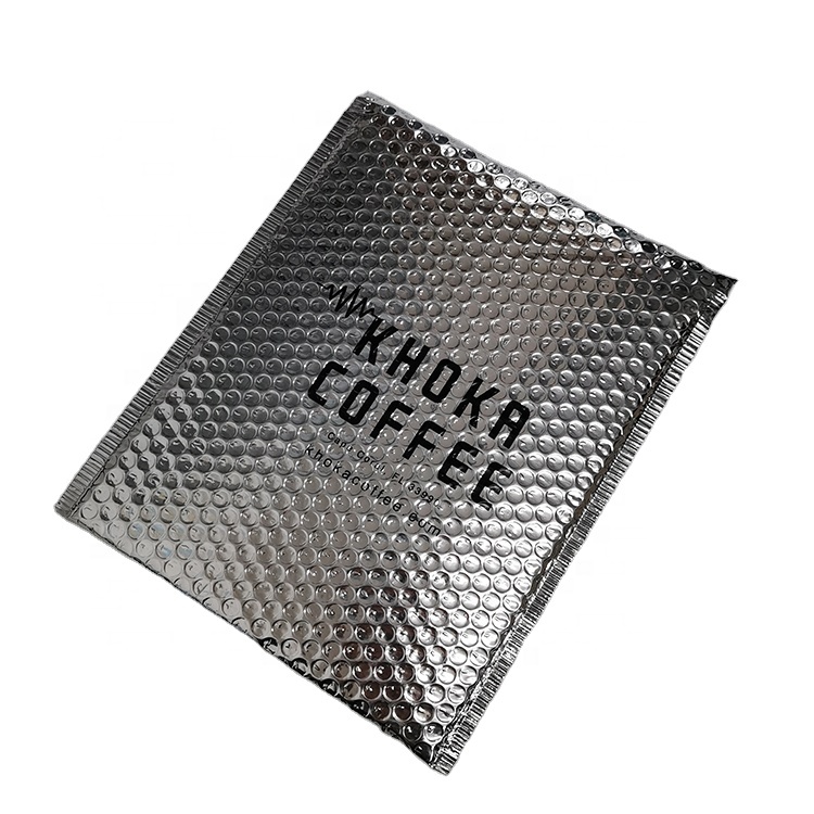 Custom Biodegradable Compostable Shipping Packaging Holographic Metallic Poly Bubble Mailer Padded Envelope