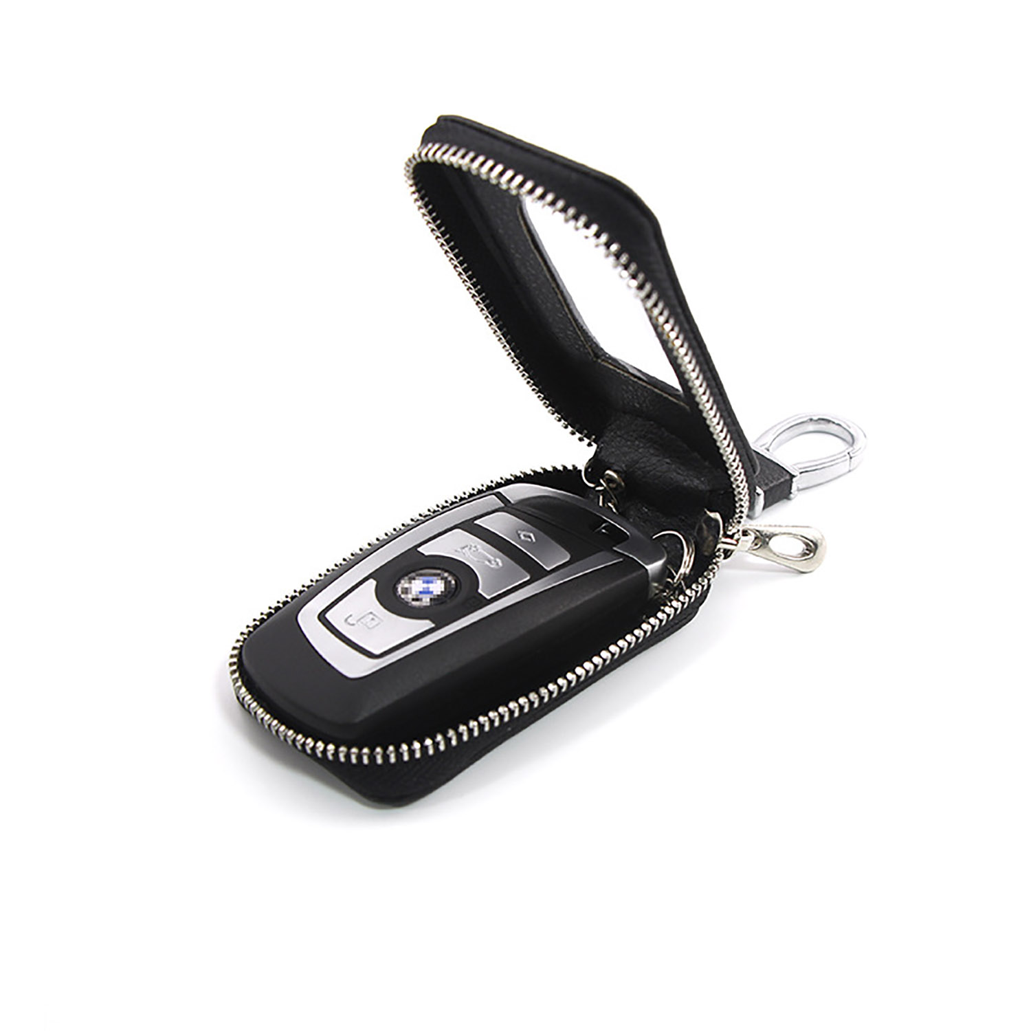 Leather Easy Carry Fashion Car Key Case with Detachable Ring