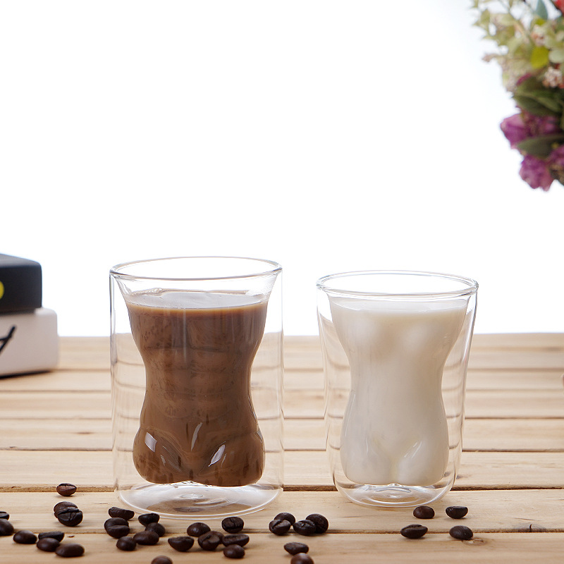Transparent glass couple modelling pretty gift cup