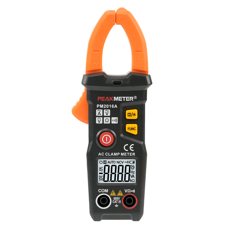 Peakmeter PM2016A 2019 самый популярный цифровой ce умный автоматический переменный ток портативный мини карманный зажим