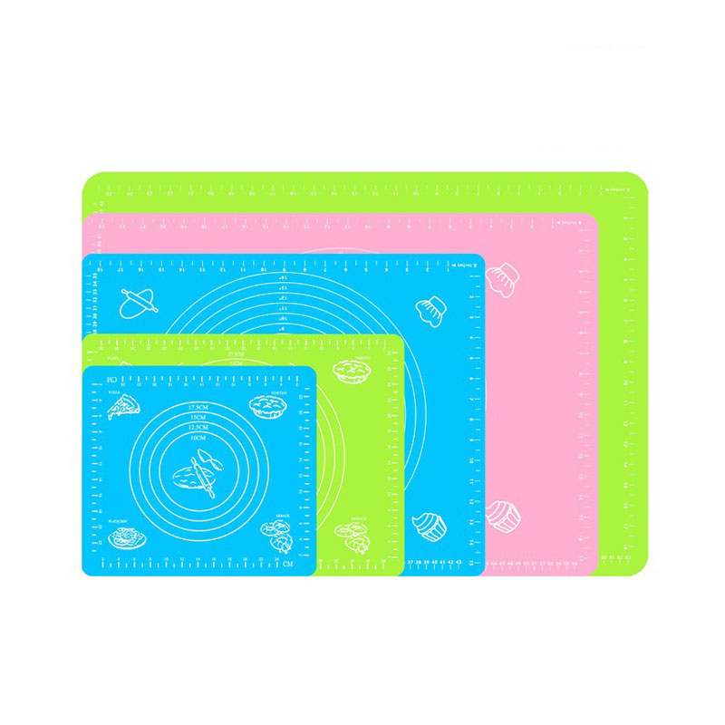 Kitchen uses thick 0.8/1.8MM non-stick 100% silicone kneading mat set with silicone shovels