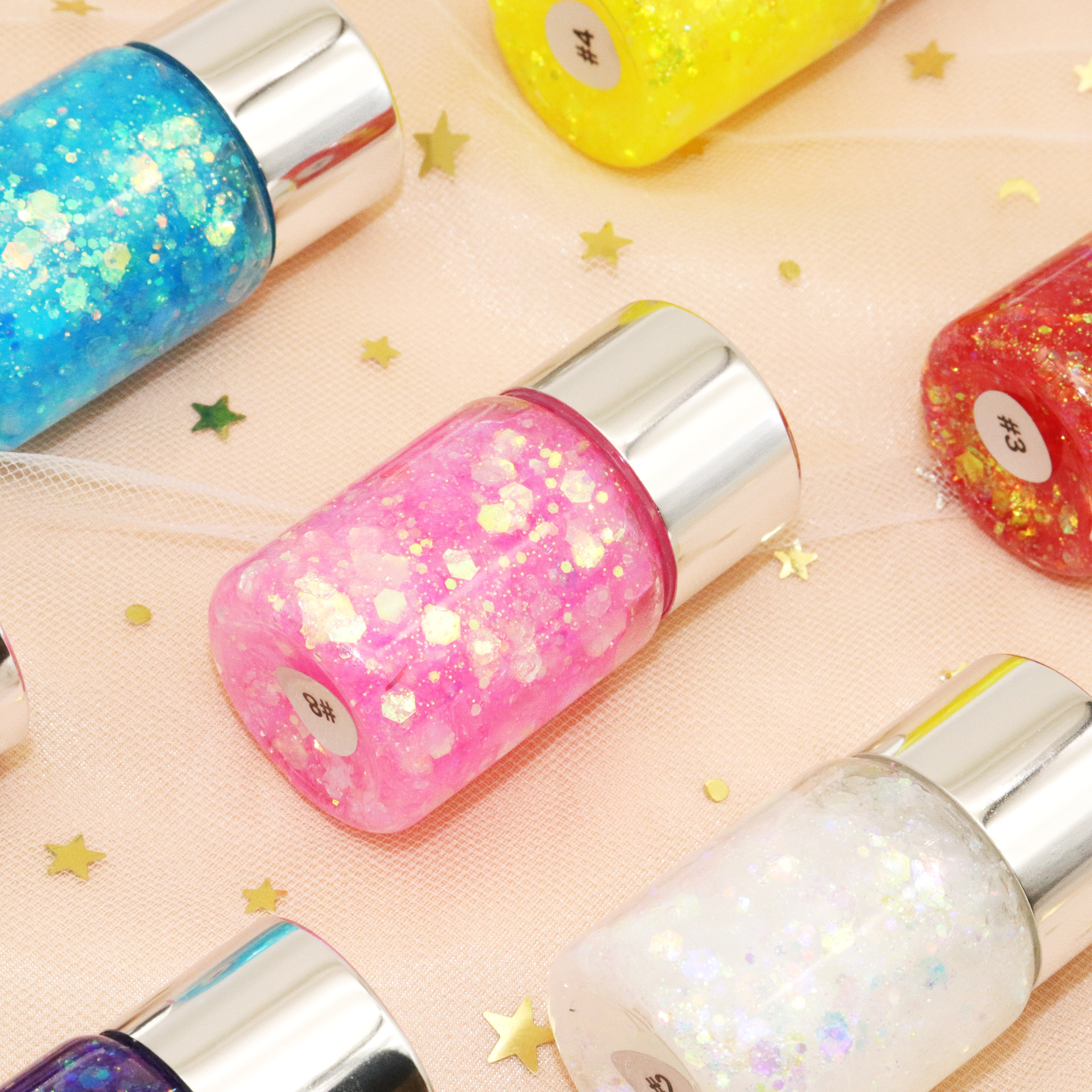 Jelly Sparkle Glitter Single Powder Eye Shadow Cream High Pigments Metallic Luminous Shimmer Finish for DIY Makeup Gel Body Use