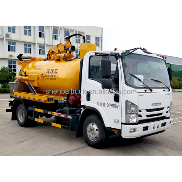 ISUZU 6 куб. М многофункциональные канализационные машины вакуумные канализационные всасывающие грузовики