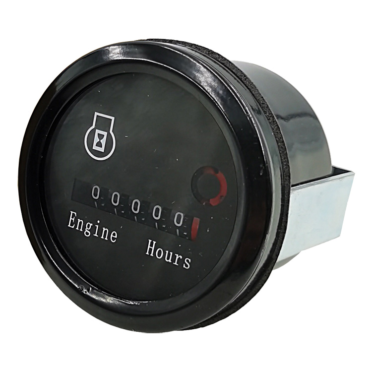 Mechanical Round Hourmeter AC/DC 10V-80V 2 Inch Hour Meter For Boat Snowmobile Lawn Mower Tractor Vehicle Truck Ship Engine