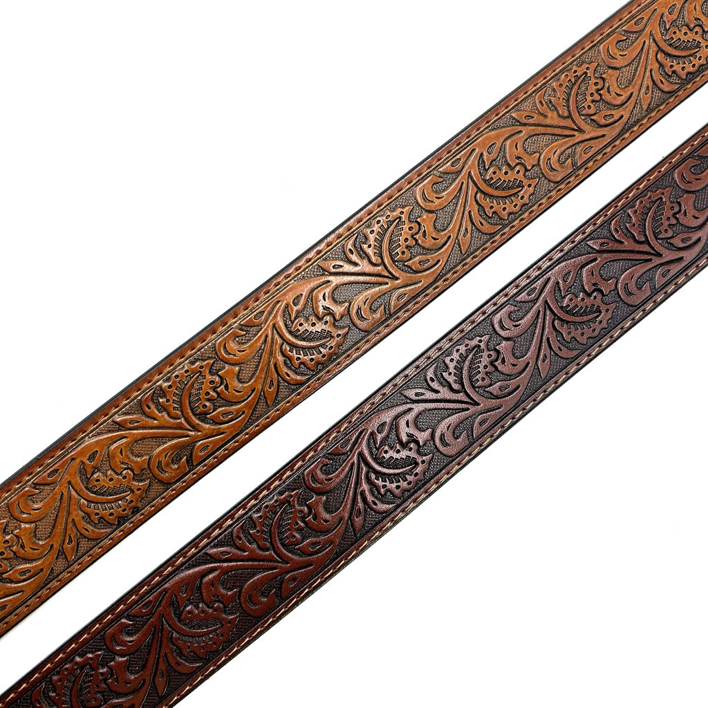 Hot sale fashionable Leather embossed belt strip without buckle 40 MM cowboy and cowgirl western belt