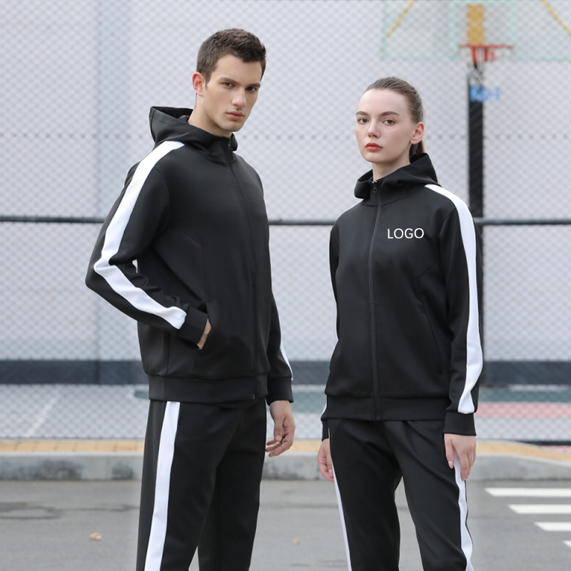 Wholesale Luxury Male Streetwear 2 Piece Sets Custom Embroidered Winter Training Wear Track Suits Hooded Men Sports Tracksuits