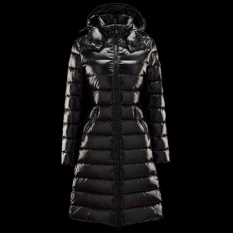 Top Quality Branded Fashion Black And Red Shiny Winter Coat Women Puffer Down Jacket
