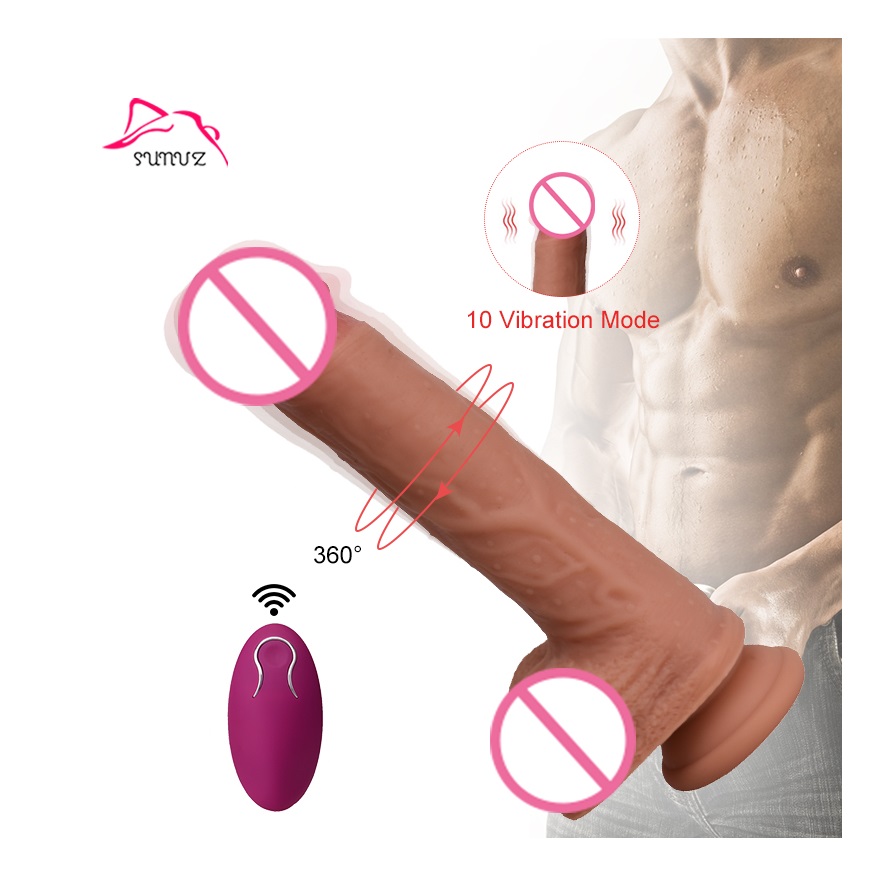 Hot Selling Remote Control Liquid Silicone Realistic Electric Penis Vibrator Big Dildo for Women