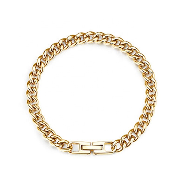 Trendy Jewelry Stainless Steel Jewelry Accessories Men Bracelets Wristband Bracelet Gold Clasp Cuban Link Chain Bracelet Men