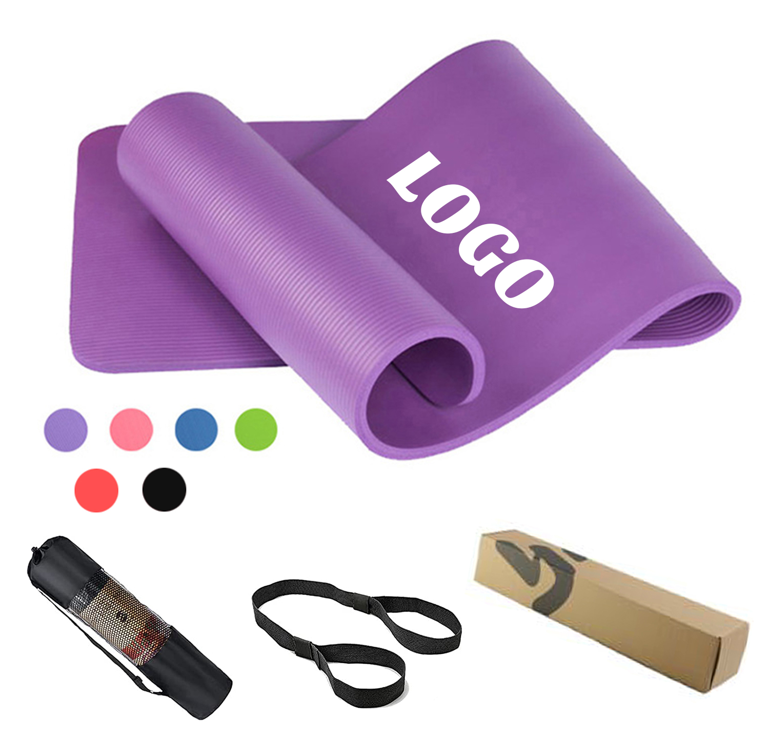 Custom 8 10 20mm Eco Friendly Foldable Exercise Gym Pilates Yogamat Matt Tapete Natural Nbr Mat De Yoga Mat with Logo