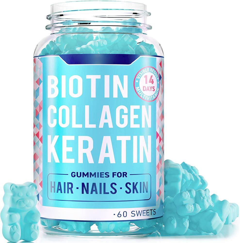 Витамины для роста волос Biotin Gummies для кожи и ногтей витамины для более быстрого роста волос Gummy Bears OEM поставка с фабрики