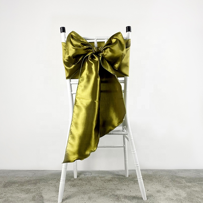 Luxury Turquoise Banquet Wedding Satin Chair Sash Satin Cheesecloth Chair Sash