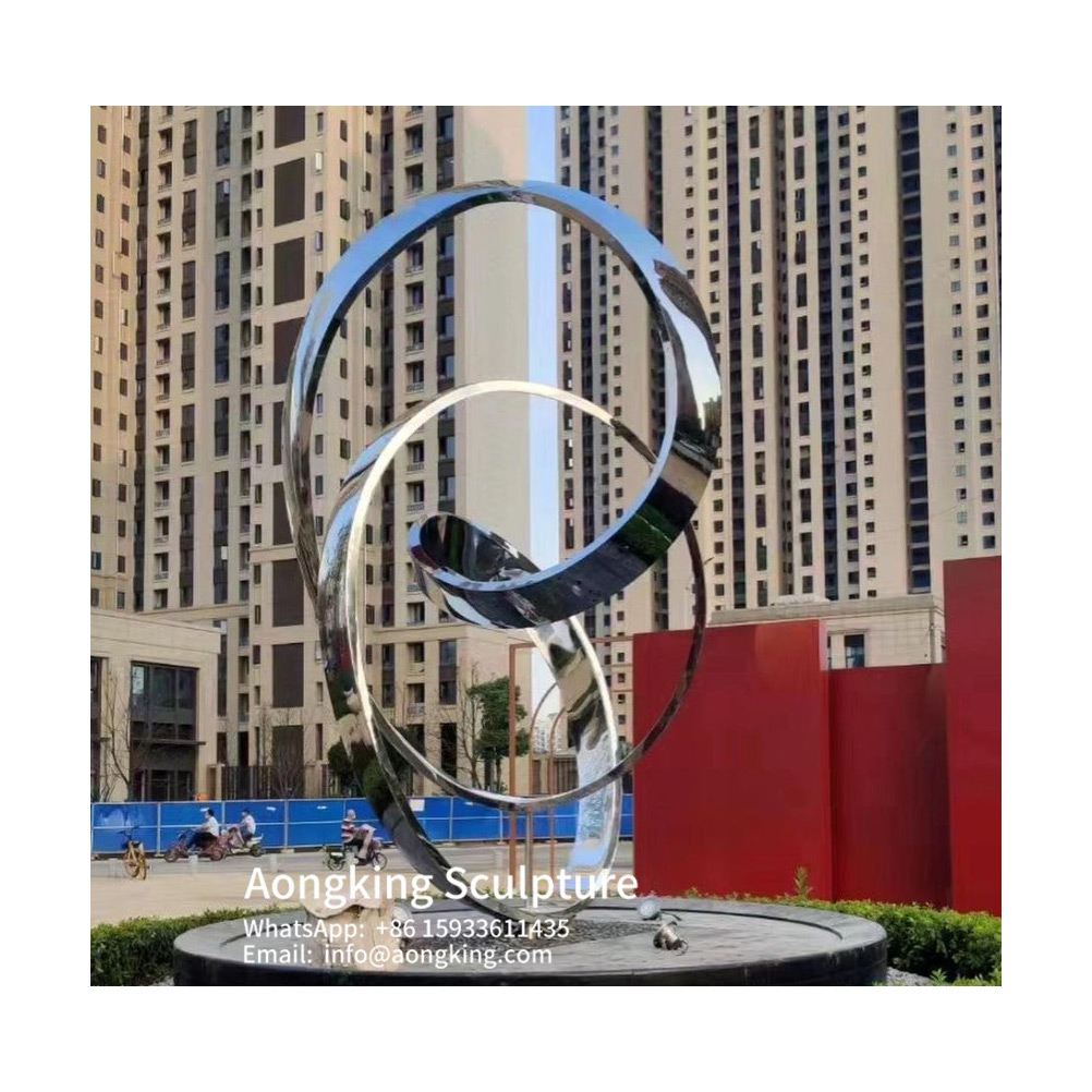 Factory supply customized contemporary mirror metal modern garden statue