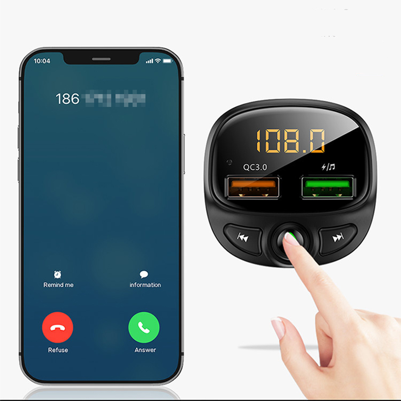 Быстрая зарядка QC3.0, лидер продаж, зарядное устройство для смартфона, автомобильный комплект, Fm-передатчик, Автомобильный MP3-плеер, быстрое зарядное устройство для телефона с двумя Usb-портами
