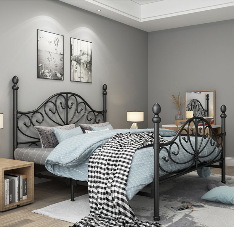 Cheap Price Hotel Home Rental Use Bedroom Furniture No Screws Folding Metal Bed Frame