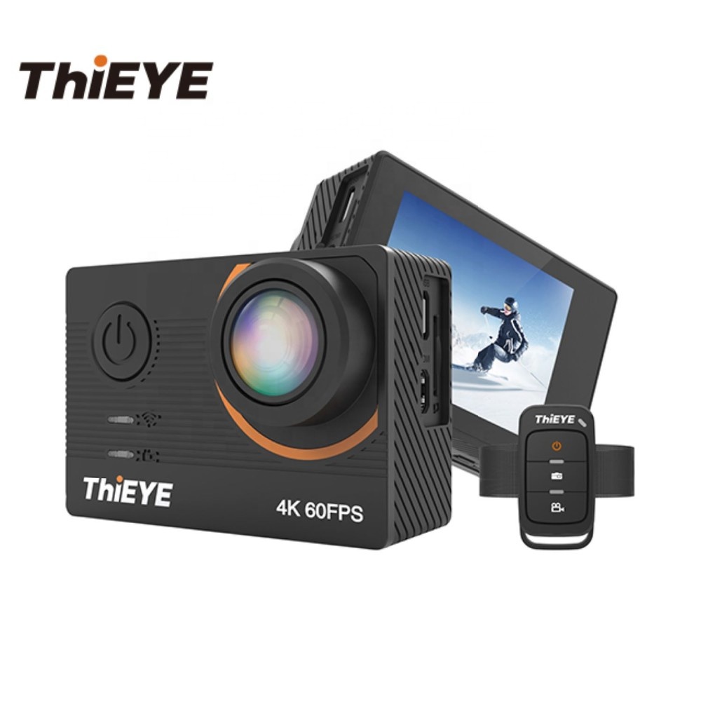 ThiEYE T5 Pro прямая трансляция пульт дистанционного управления с сенсорным экраном, со сверхвысоким разрешением Ultra HD, 4K 60fps Wi-Fi однотонная водонепроницаемая Спортивная экшн-камер