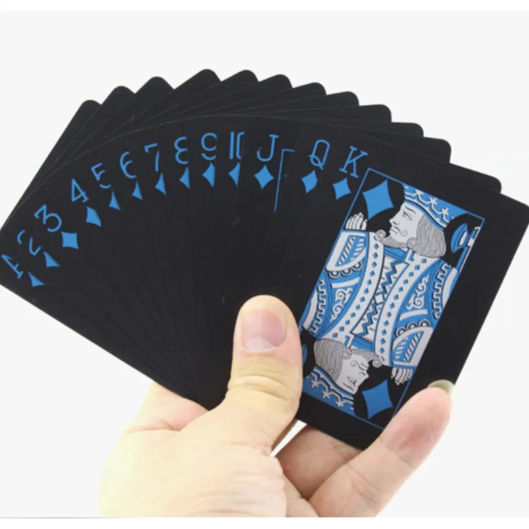 Desalen PVC Plastic Playing Cards Magic Tricks Black Waterproof Magic Poker Cards