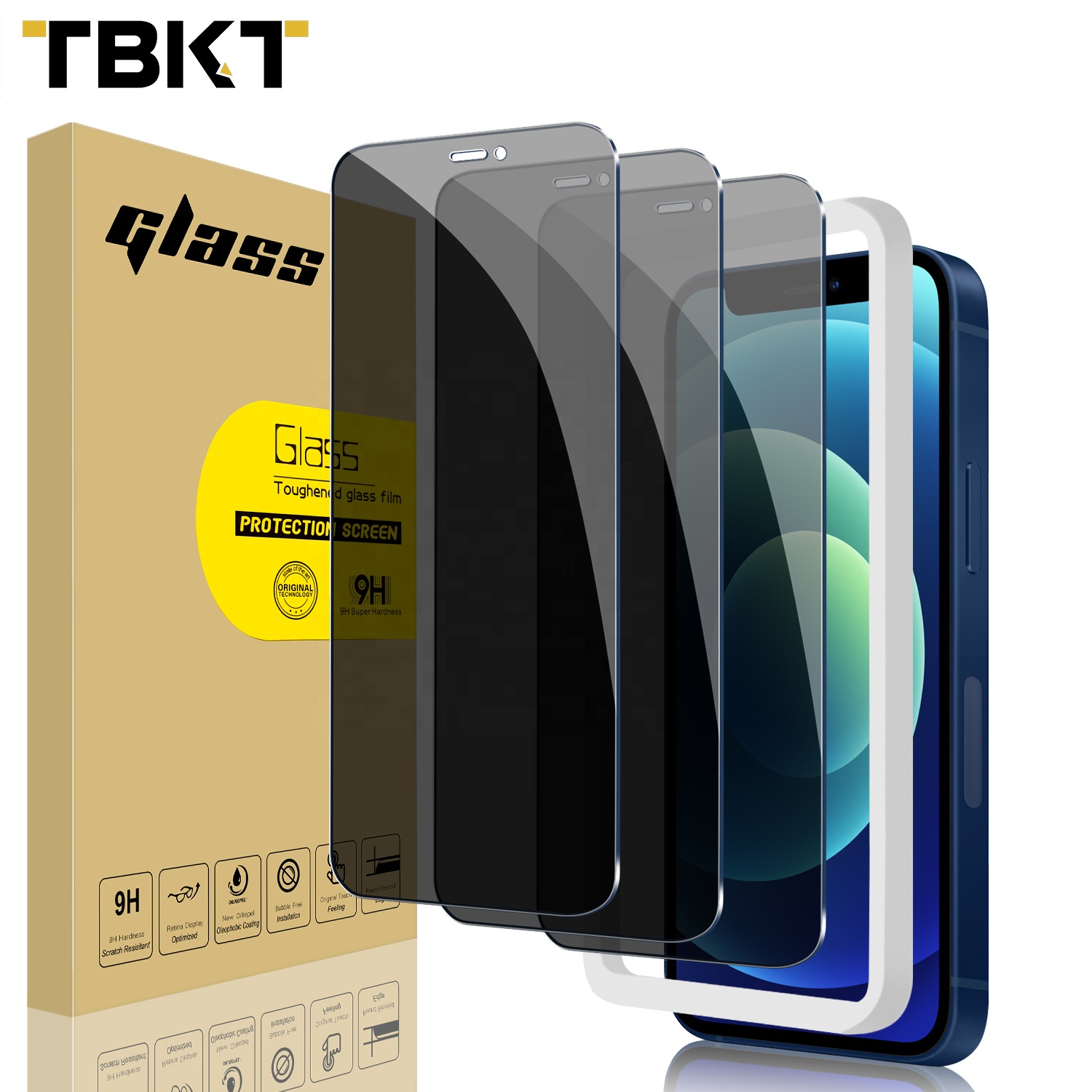 Amazon для iphone 12 5,4 Защитное стекло для экрана 3 шт. 0,33 мм защитный экран 9h 3D закаленное стекло с мелким отверстием