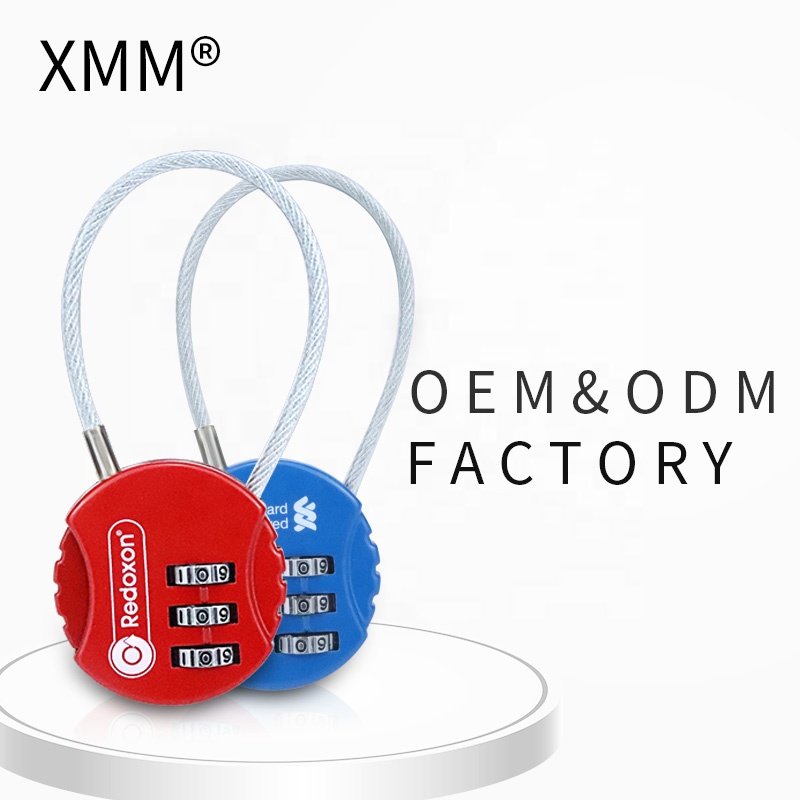 XMM кабель замок сейфа комбинации проволочный замок OEM 3 цифровой замок безопасности xmm-8039 фабричных запасов с много цветов
