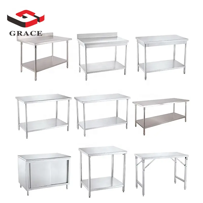 Factory Price Restaurant Kitchen Table Commercial Stainless Steel Work Table
