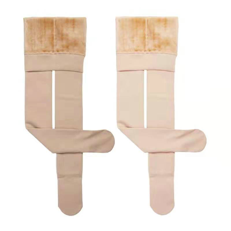Solid Color Thicken And Fleece Pantyhose Step On Tights Ladies Tights_Pantihose Woman
