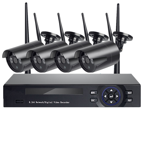 OEM CE Rosh H.265 1080P 2MP 4-канальный монитор видеонаблюдения onvif беспроводная wifi камера комплект CCTV системы с NVR комплектами