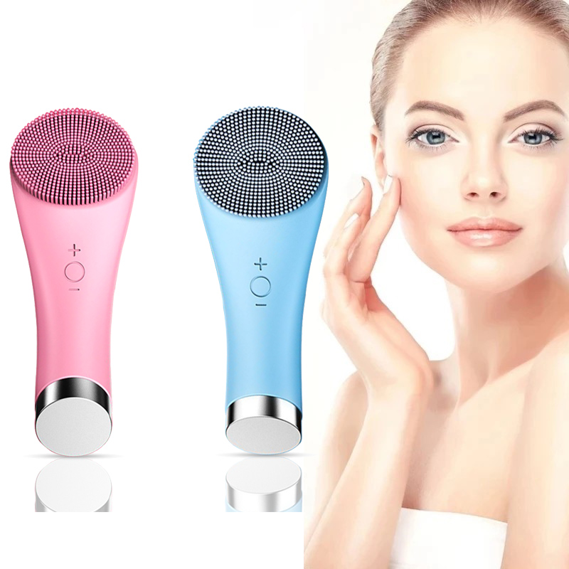 Pritech New Ultrosonic Silicone Face Cleansing Vibration Massage Waterproof Rechargeable Facial Cleaning Brush