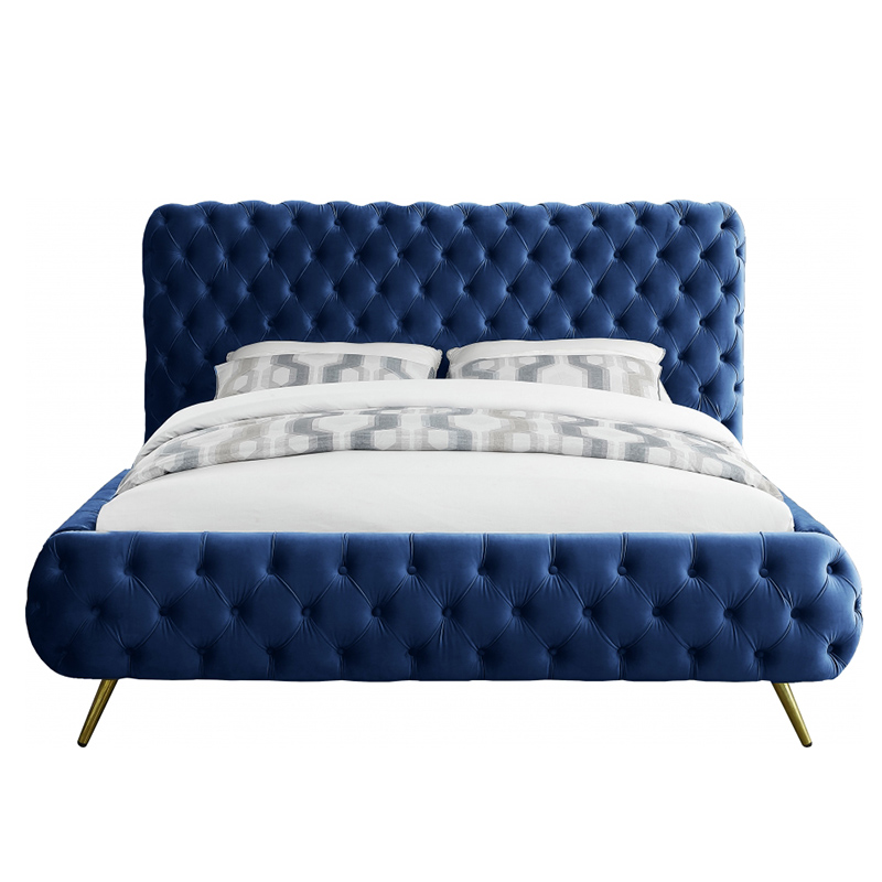 American Luxury Style Modern Loft Smart Princess Velvet Tufted Bed Frame