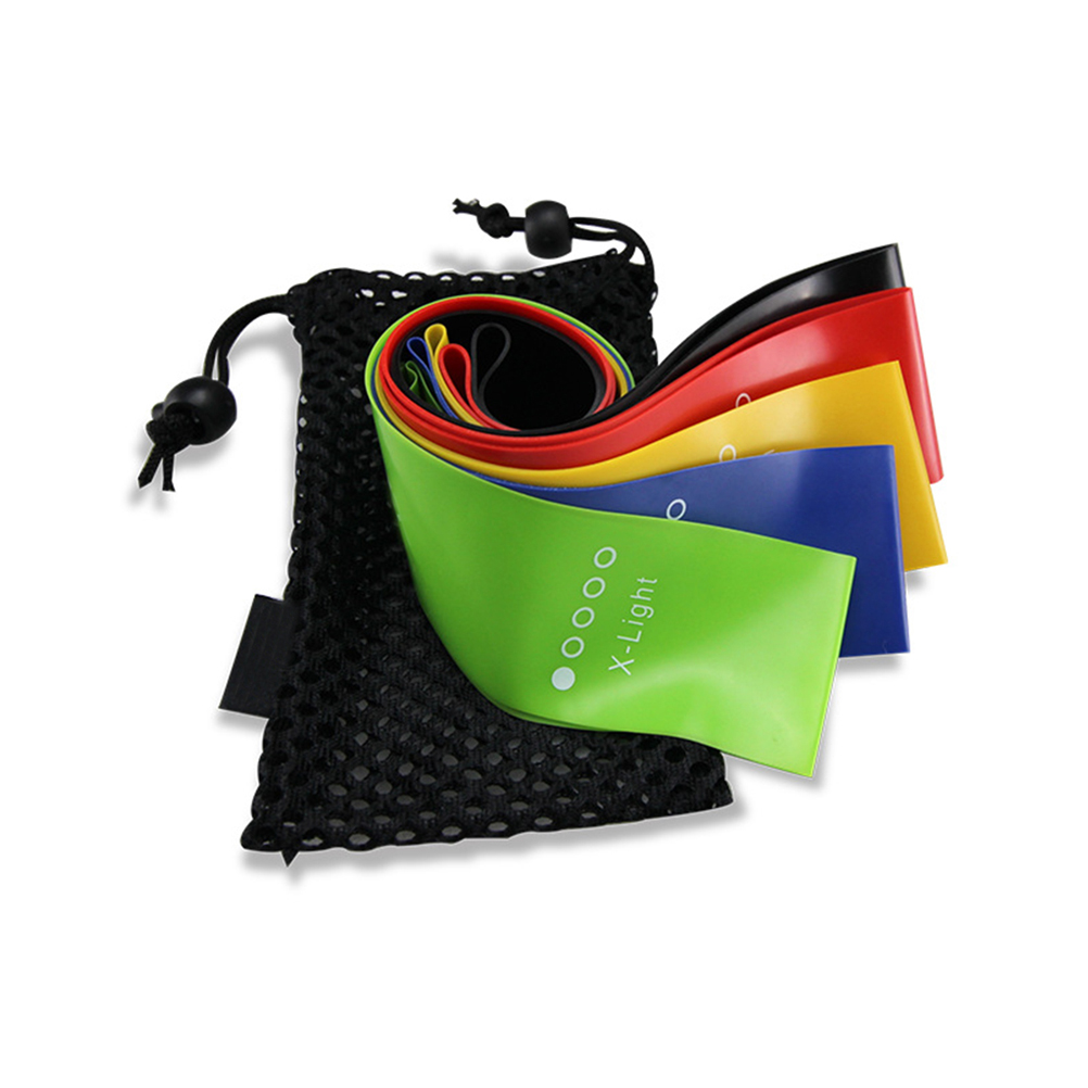 Gym Iteam Exercise Equipment Boxing Theraband Set Resistance Band 5 Pieces Elastic Band