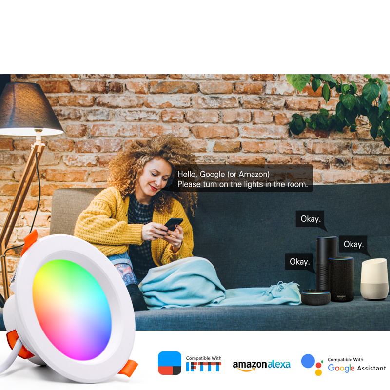 Новейший светодиодный светильник Tuya Smart Bluetooth/WIFI RGB с регулируемой яркостью