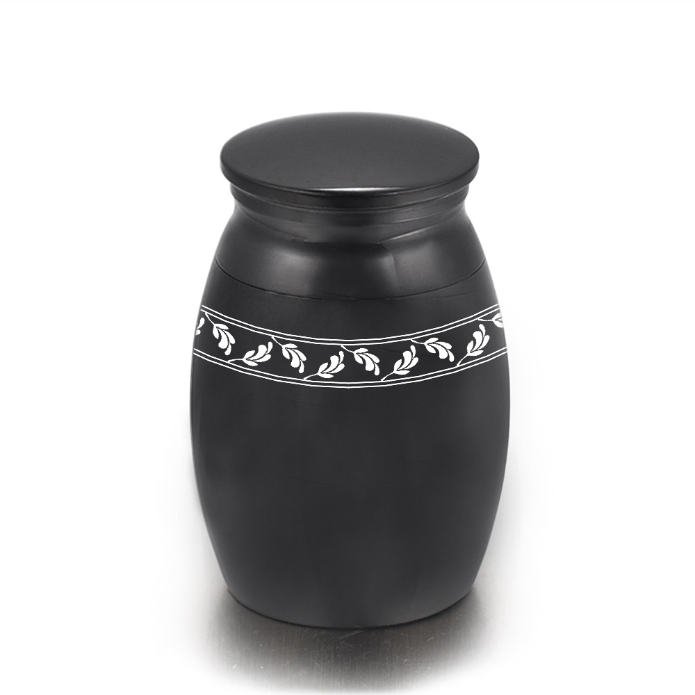 16x25mm Cremation Urns forAshes Pet/Human, Ashes Keepsake Jar, Engraved With Leaves Memorial Mini Urn Funeral Urn